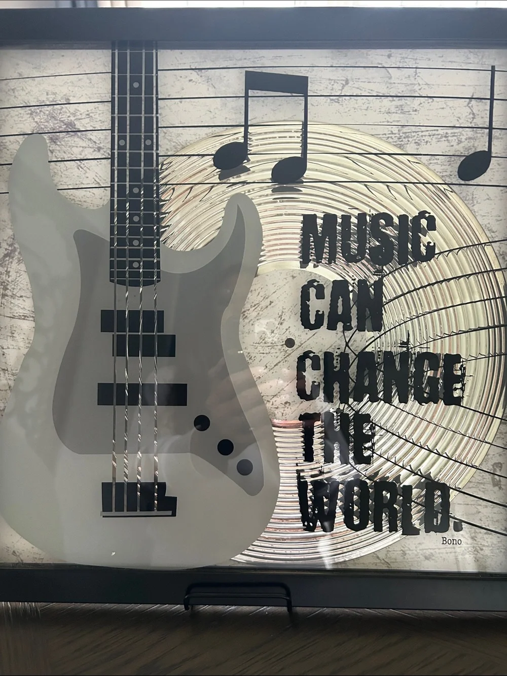 Music Can Change The World Framed Wall Art 15.5x15.5